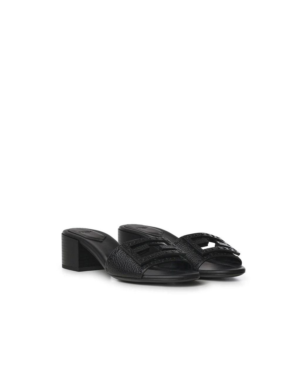 Fendi Black Baguette Mules Mit Mittlerem Absatz