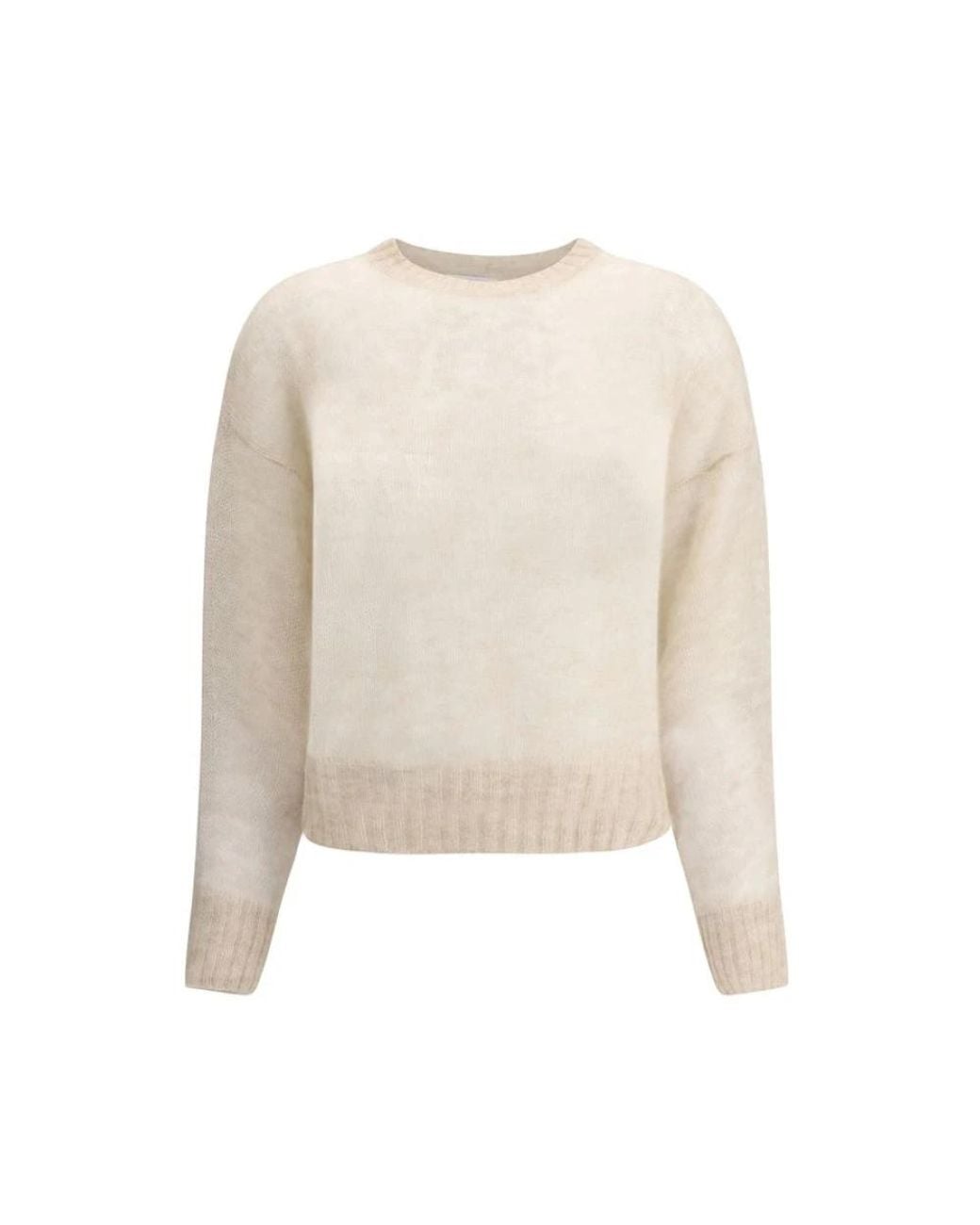 Brunello Cucinelli White Round-Neck Knitwear