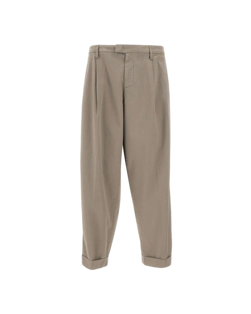 Dondup Gray Straight Trousers for men