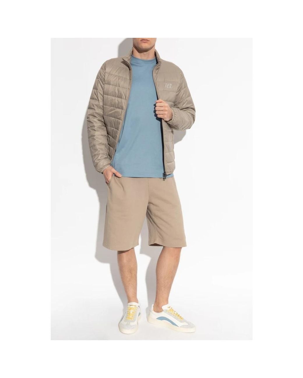 EA7 Gray Down Jackets for men