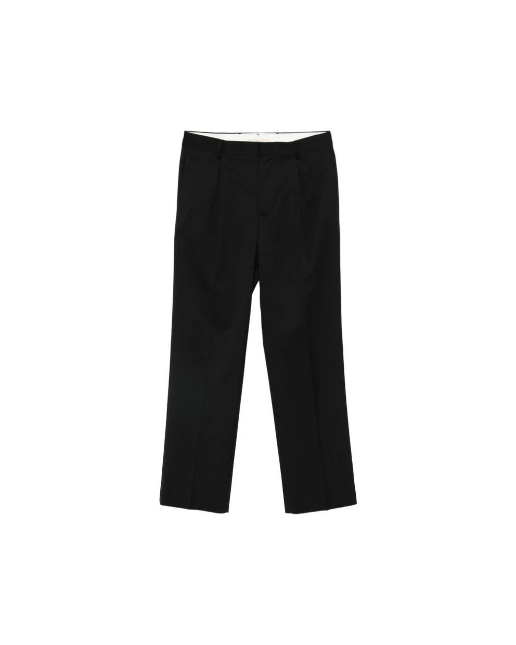 BRIGLIA Black Straight Trousers for men