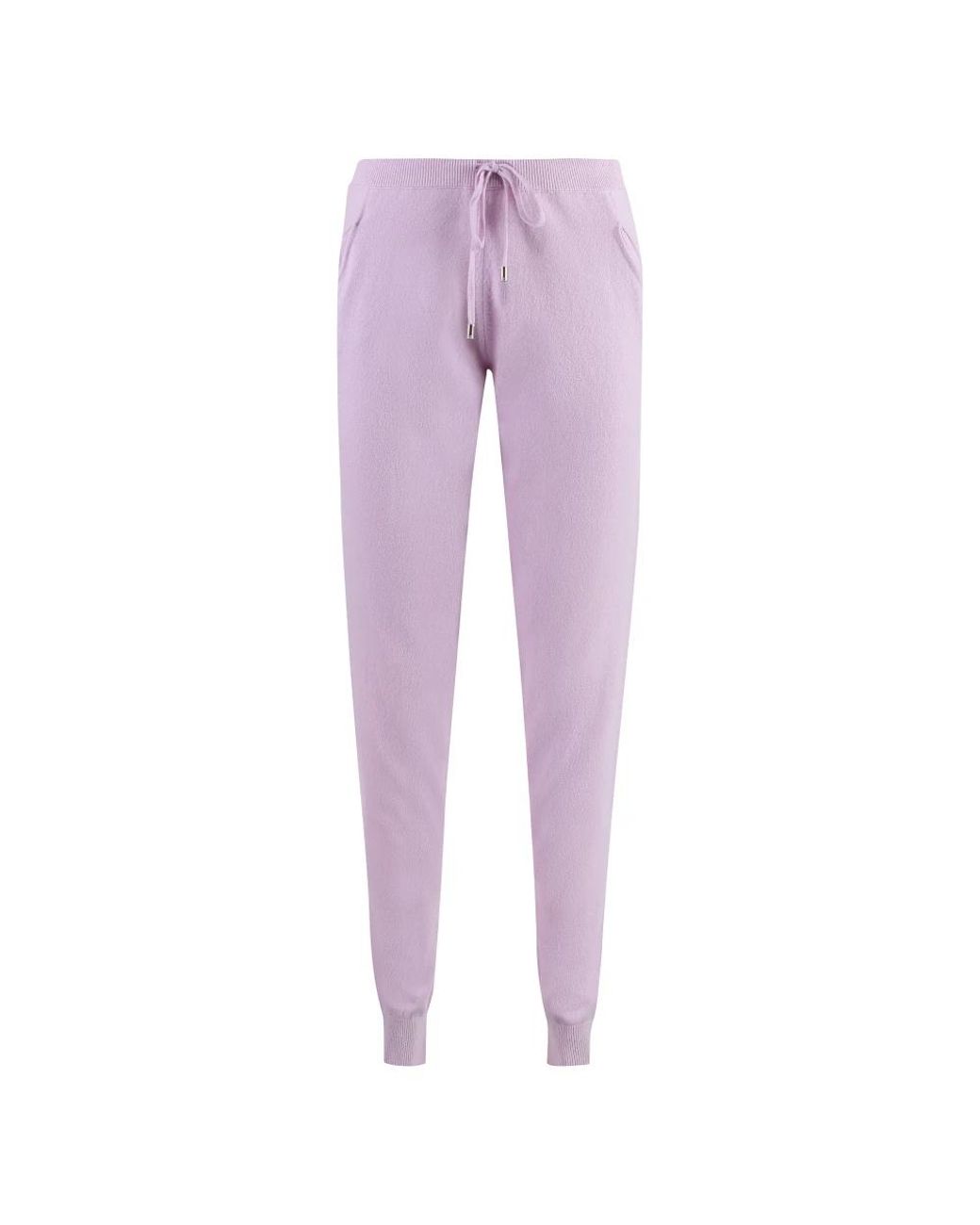 Malo Broeken ,Paars ,Cashmere Track-Pants Met Ribboorden in het Purple