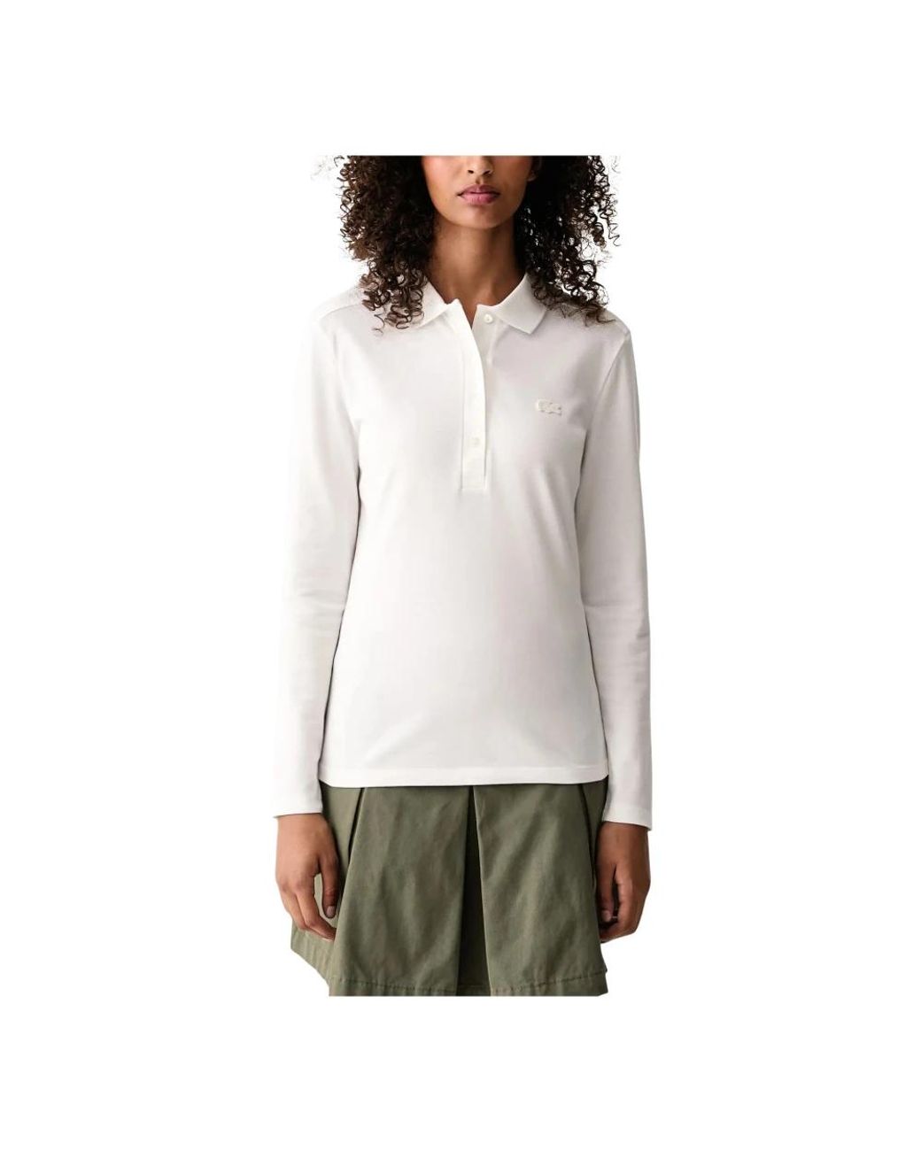 Lacoste Tops ,Wit ,Katoen Slim Fit L.12.D Stretch Piqué Polo in het White