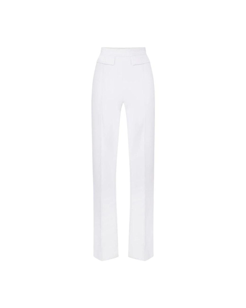 Elisabetta Franchi White Wide Trousers