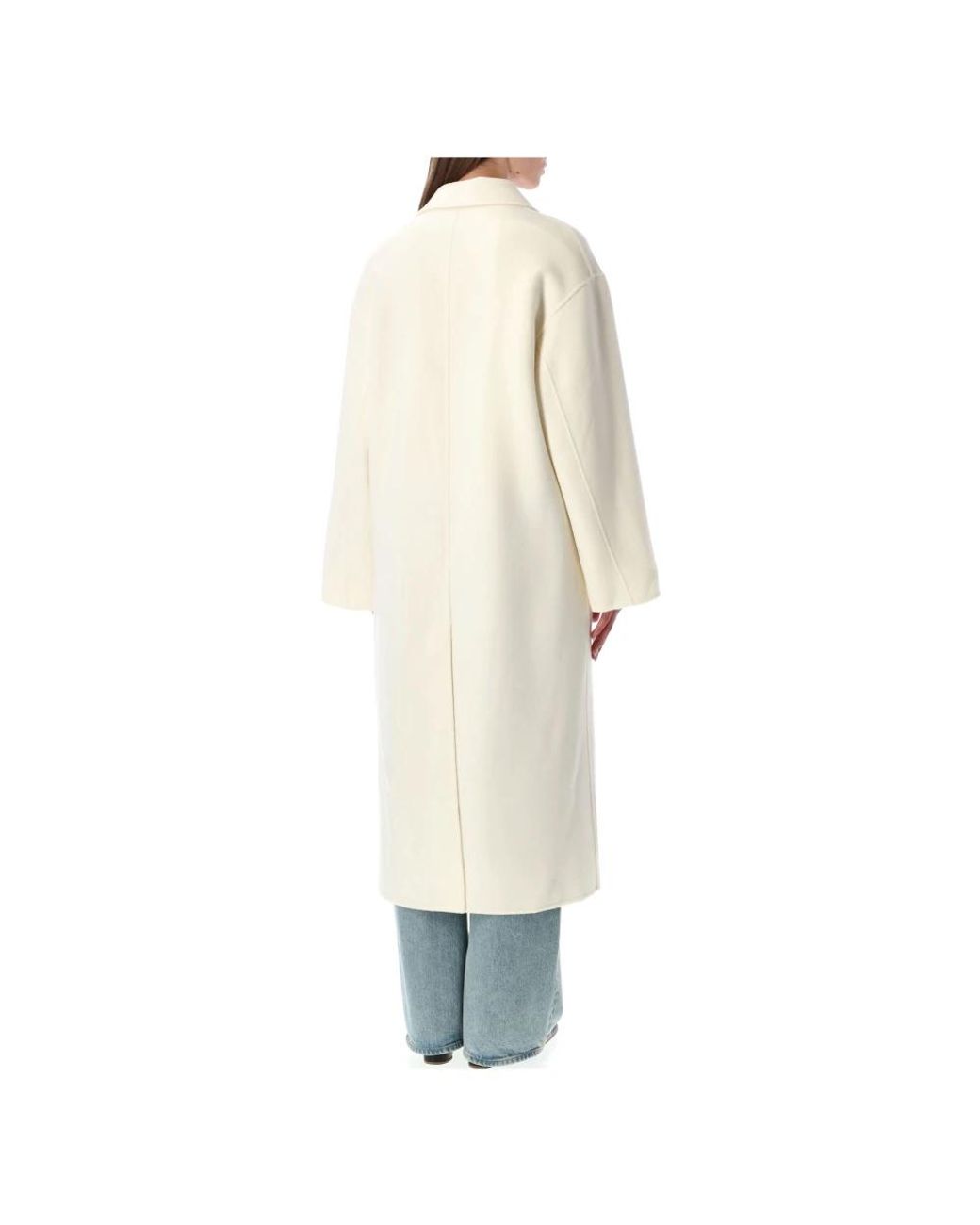 Loulou de Saison Natural Oversized Wollmantel Mit Doppelreihiger Knopfleiste