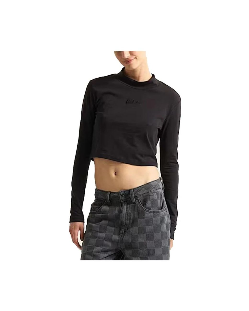 Vans Black Script Mini Mock Ls