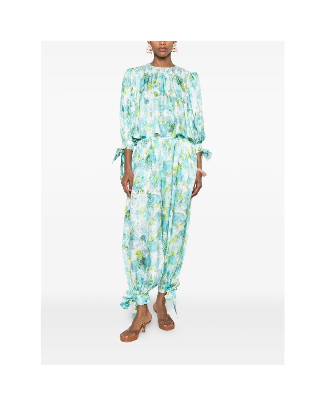 Chloé Green Wide Trousers