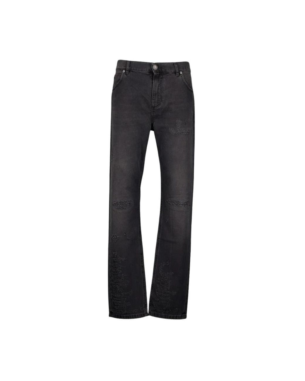 Balmain Gray Straight Fit Jeans for men
