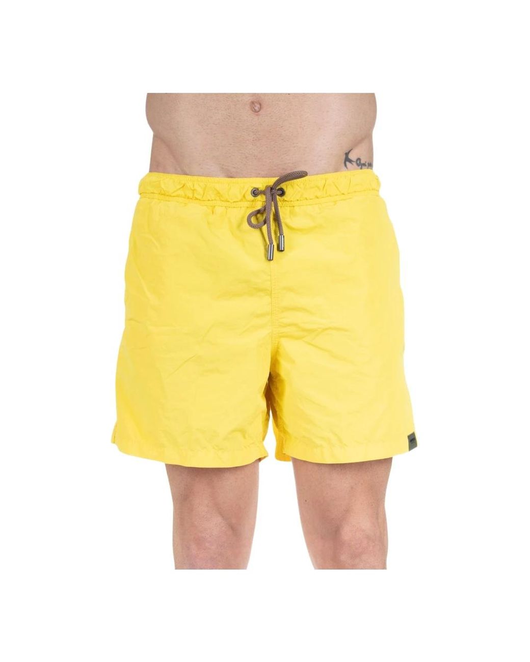 Aspesi Badmode ,Geel ,Polyester Basic Zwemkleding in het Yellow voor heren