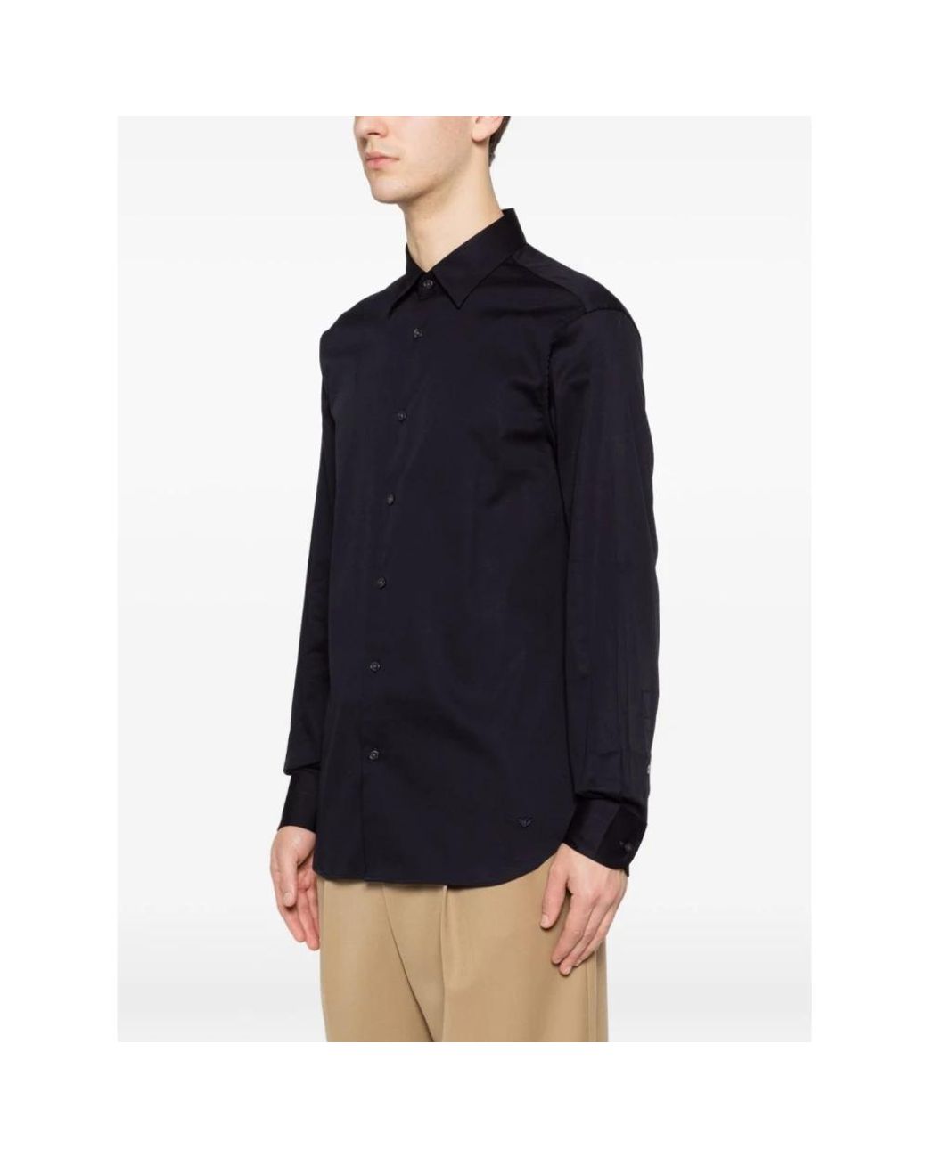Emporio Armani Black Formal Shirts for men