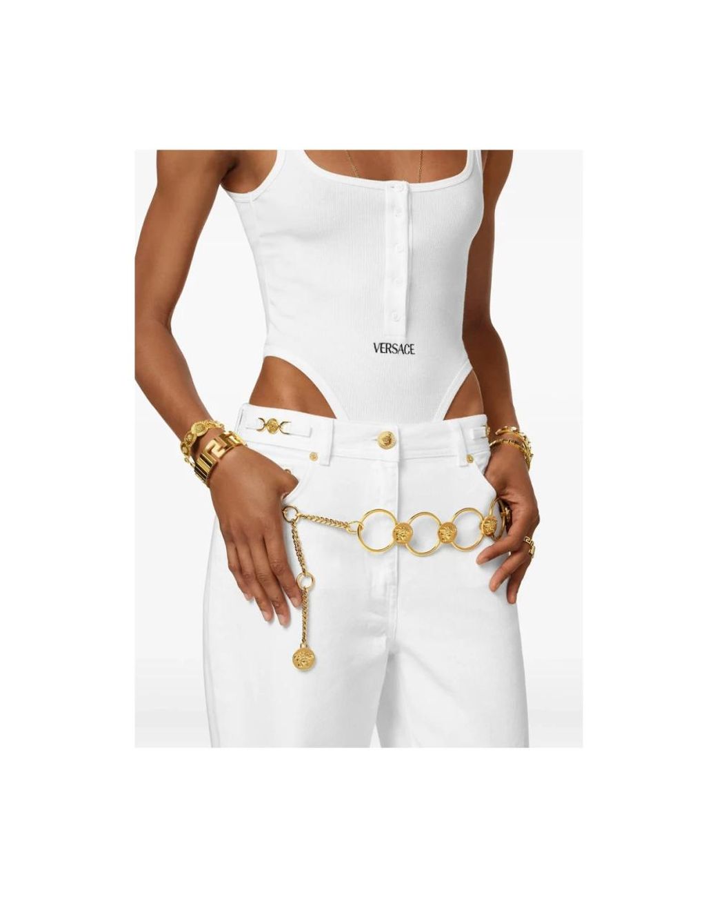 Versace Metallic Belts