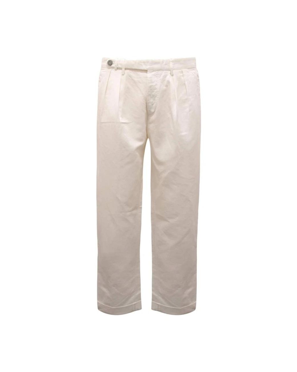 Michael Coal Natural Straight Trousers for men