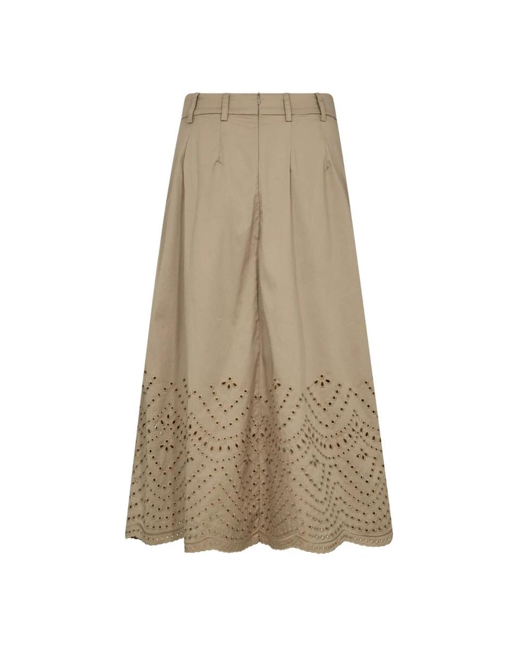 Midi Skirts co'couture de color Natural