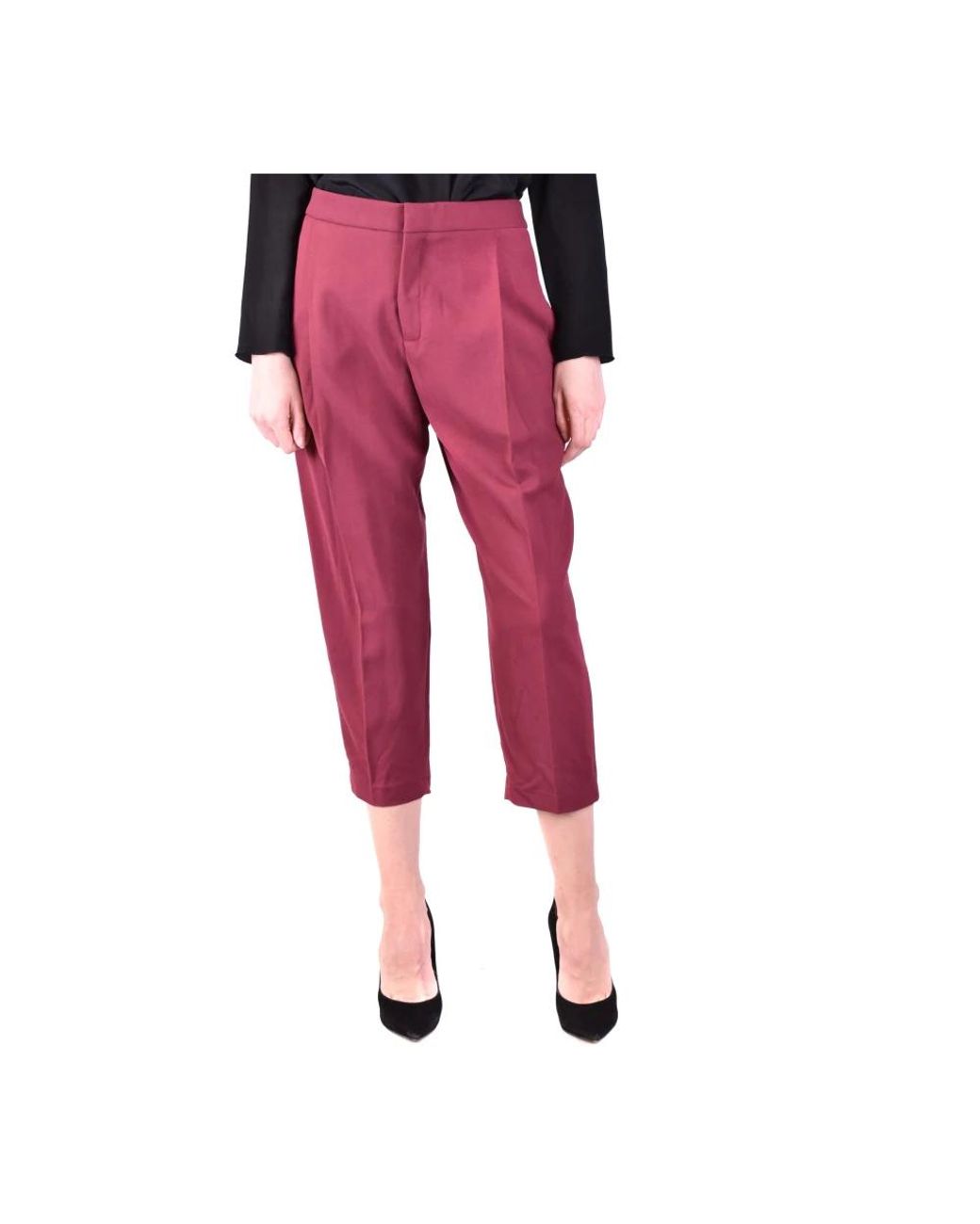 Elisabetta Franchi Red Cropped Trousers