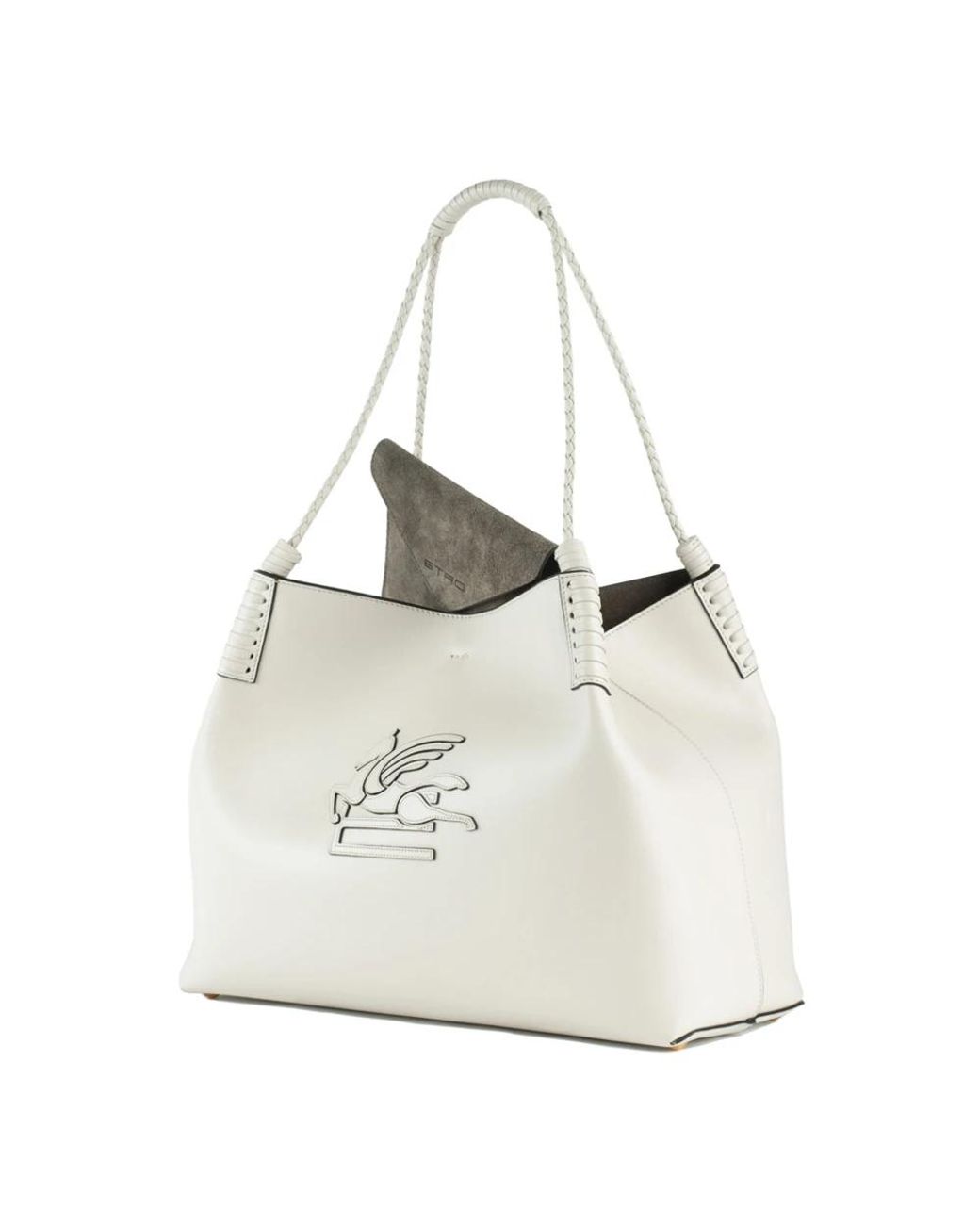 Etro White Tote Bags