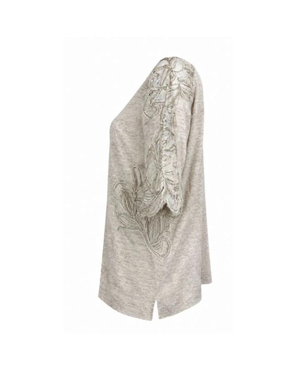 D.exterior Gray Round-Neck Knitwear