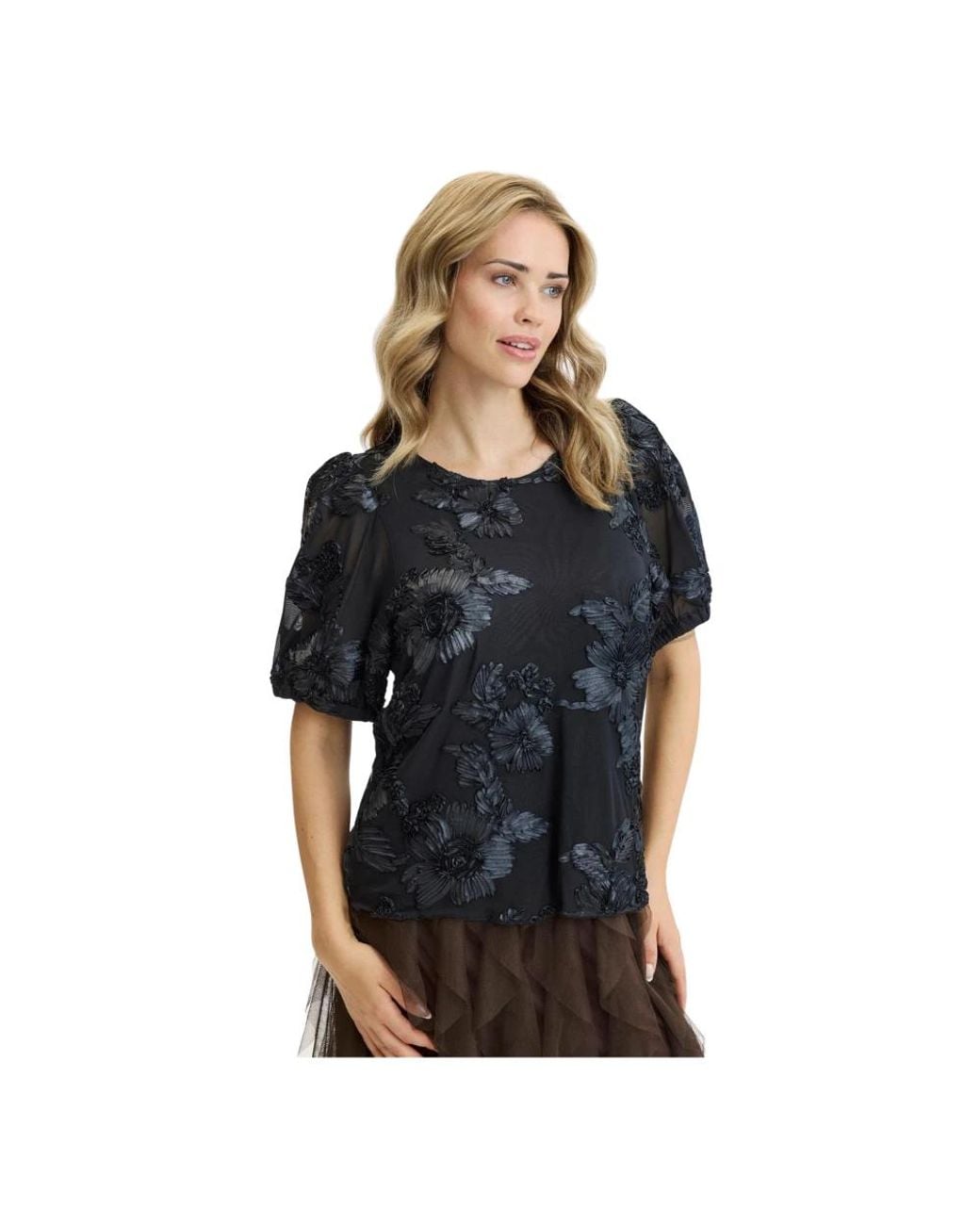 Blouses iN FRONT de color Black