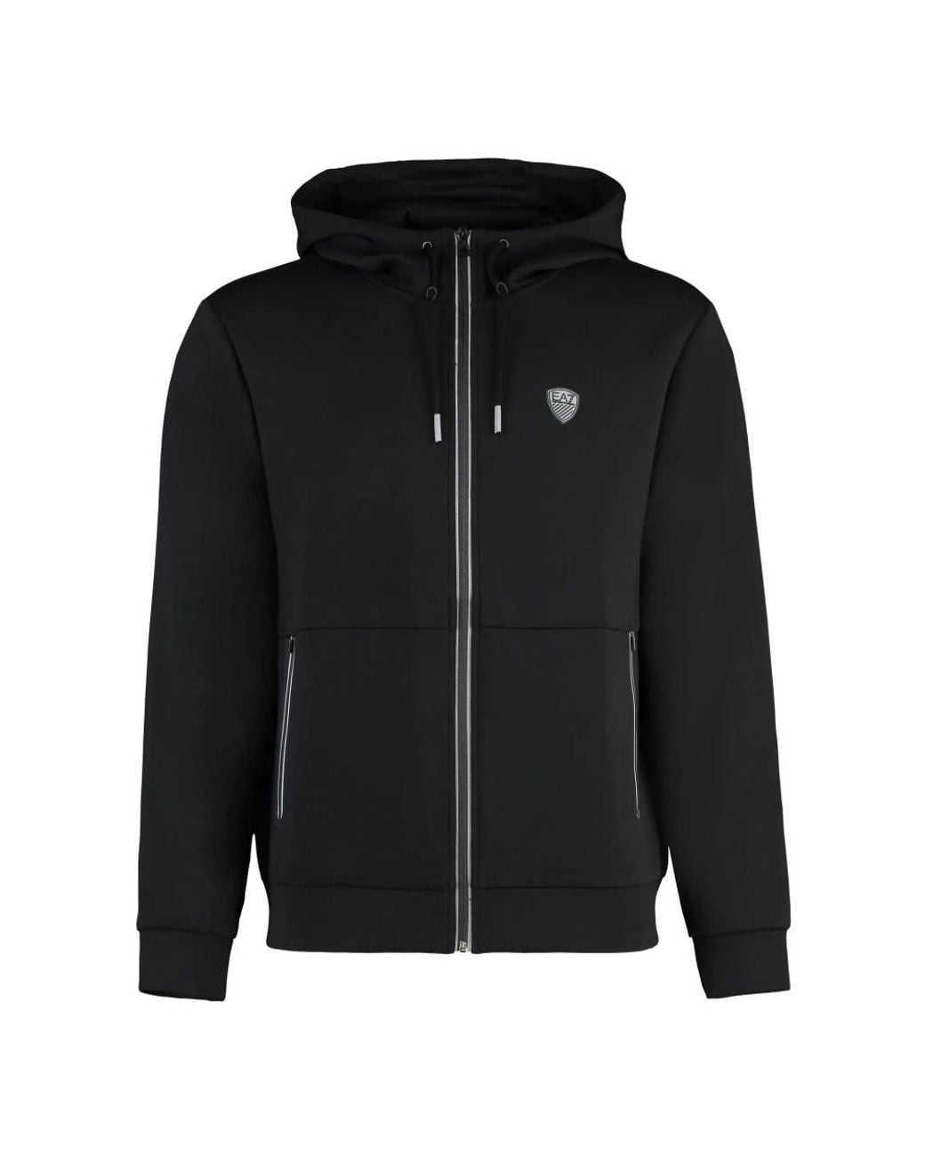 EA7 Black Zip-Throughs for men
