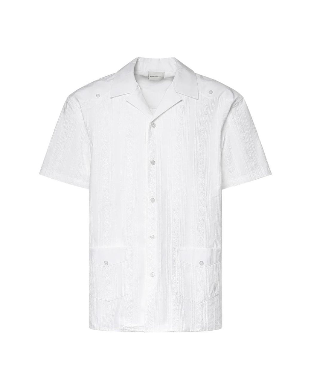 Drole de Monsieur White Short Sleeve Shirts for men