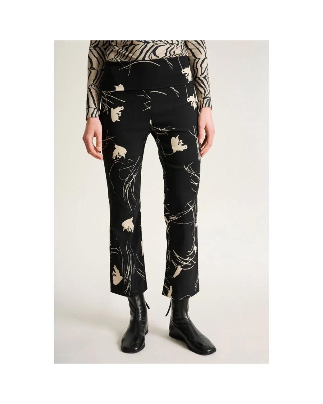 Cropped Trousers Bitte Kai Rand de color Black