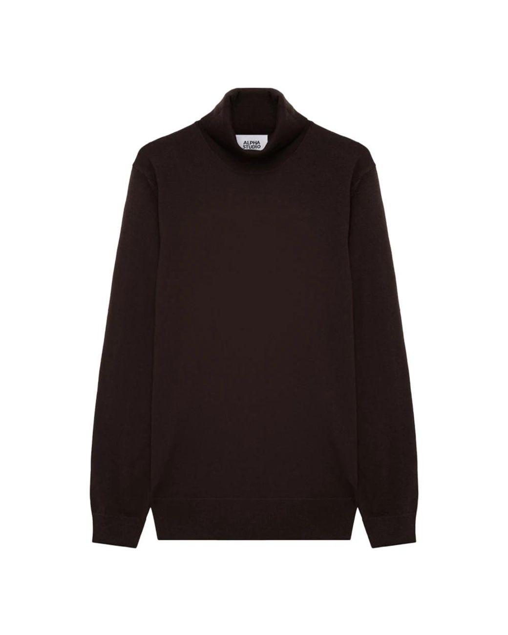 Alpha Studio Schmaler Rollkragenpullover in Black für Herren