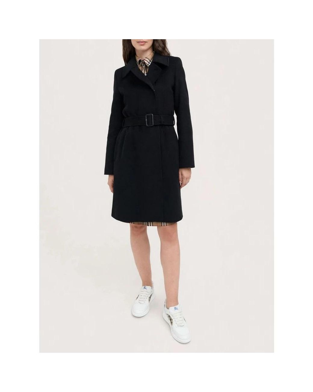 Burberry Black Belted Coats