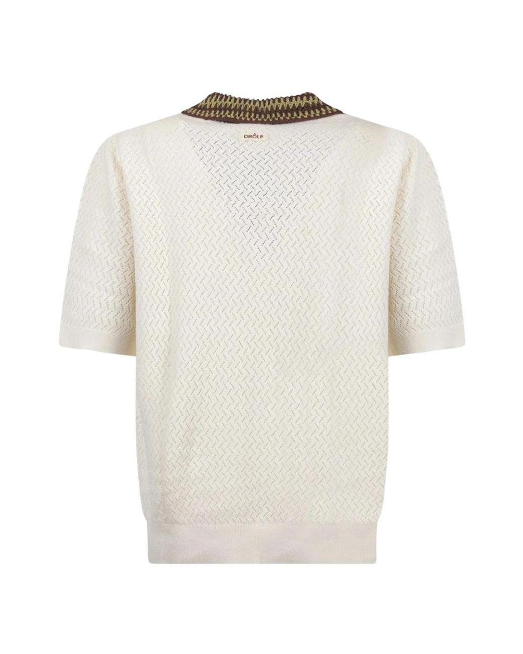 Drole de Monsieur White Round-Neck Knitwear for men