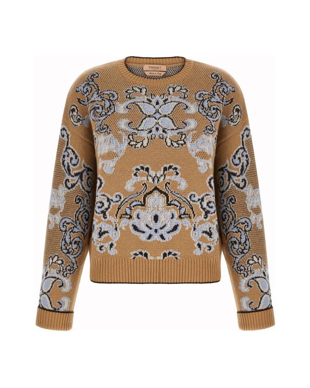 Twinset Gray Round-Neck Knitwear
