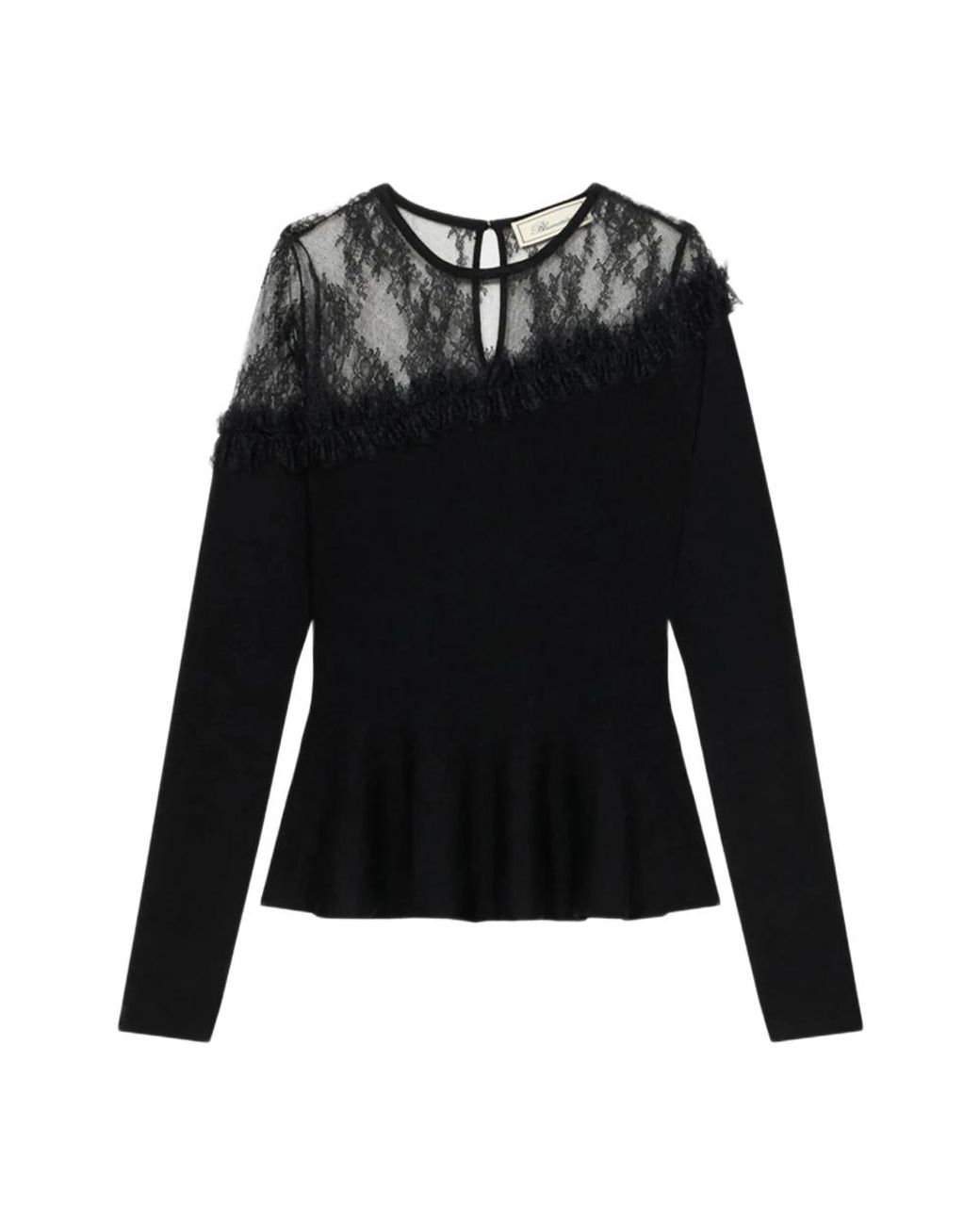 Blumarine Black Long Sleeve T-Shirts