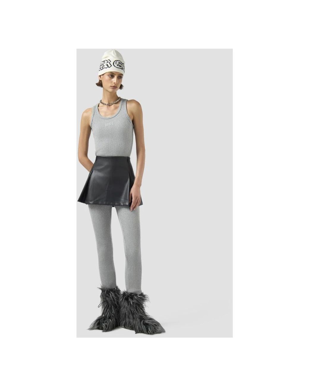 Gcds Gray Sleeveless Tops