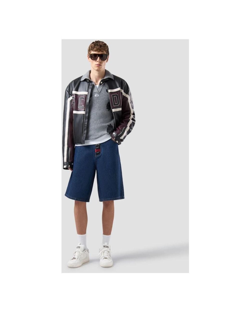 Gcds Blue Denim Shorts for men