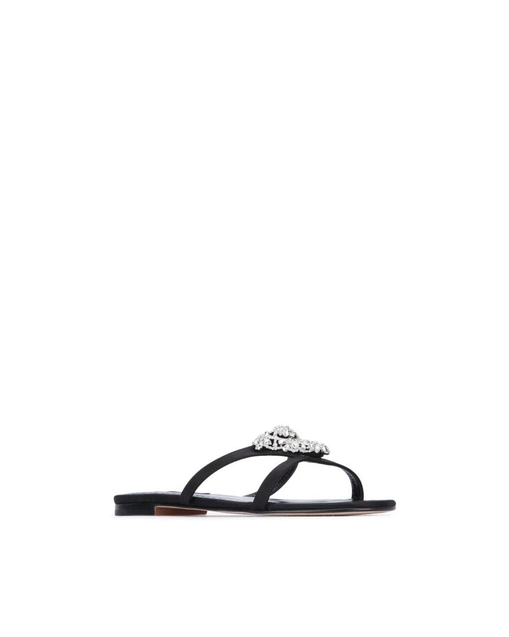 Manolo Blahnik Black Sliders