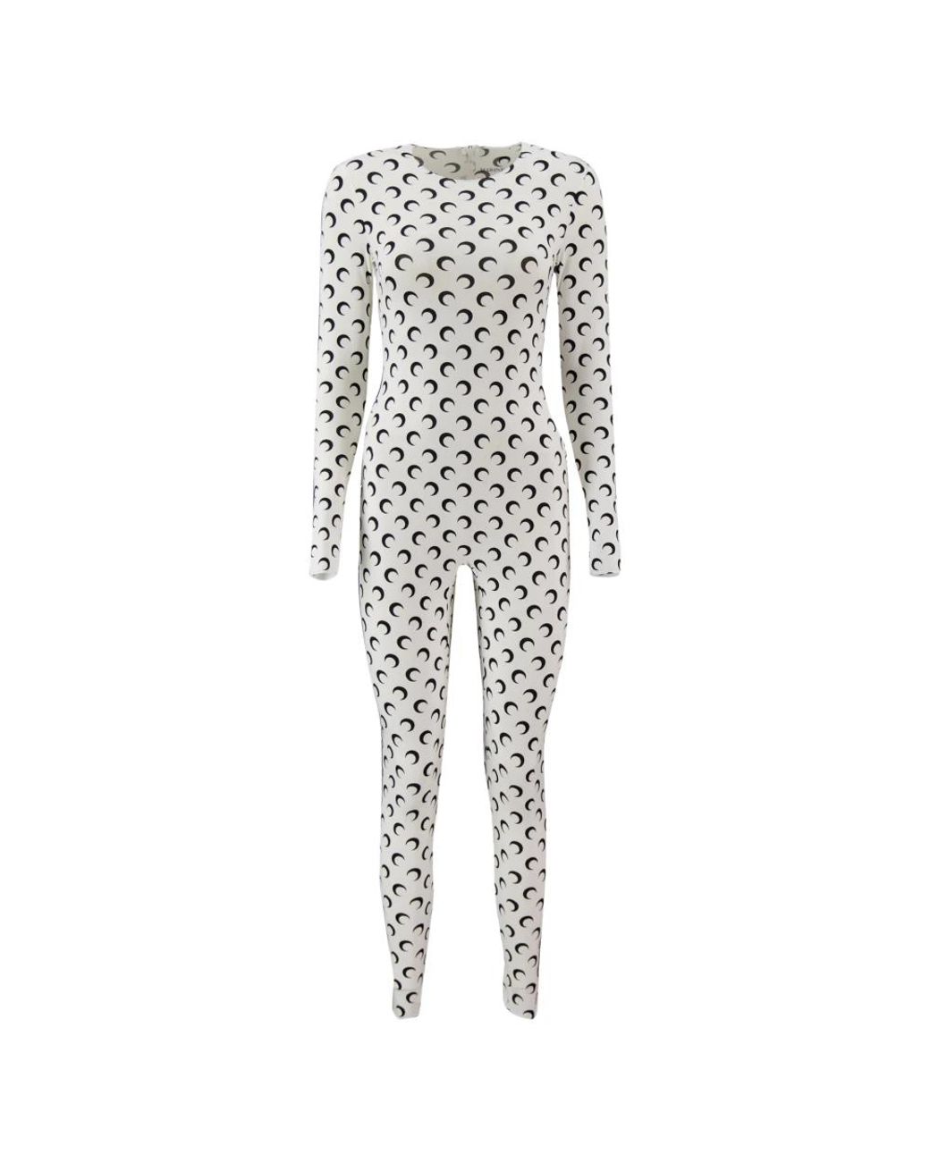 MARINE SERRE Jumpsuits & Playsuits ,Wit ,Jersey Moon Jumpsuit in het White