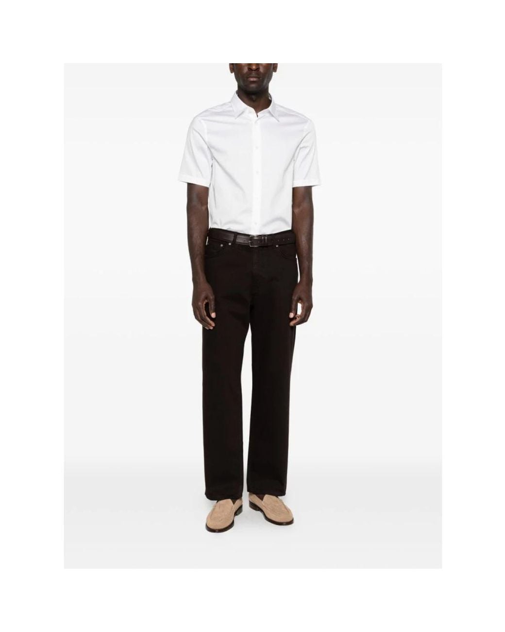 Emporio Armani White Short Sleeve Shirts for men
