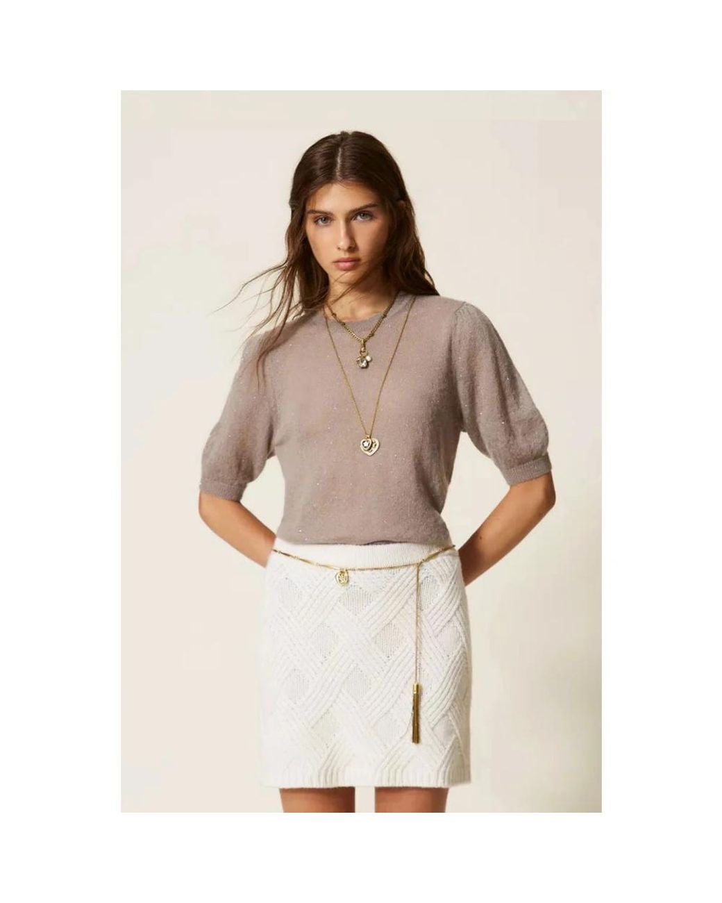 Twinset White Short Skirts