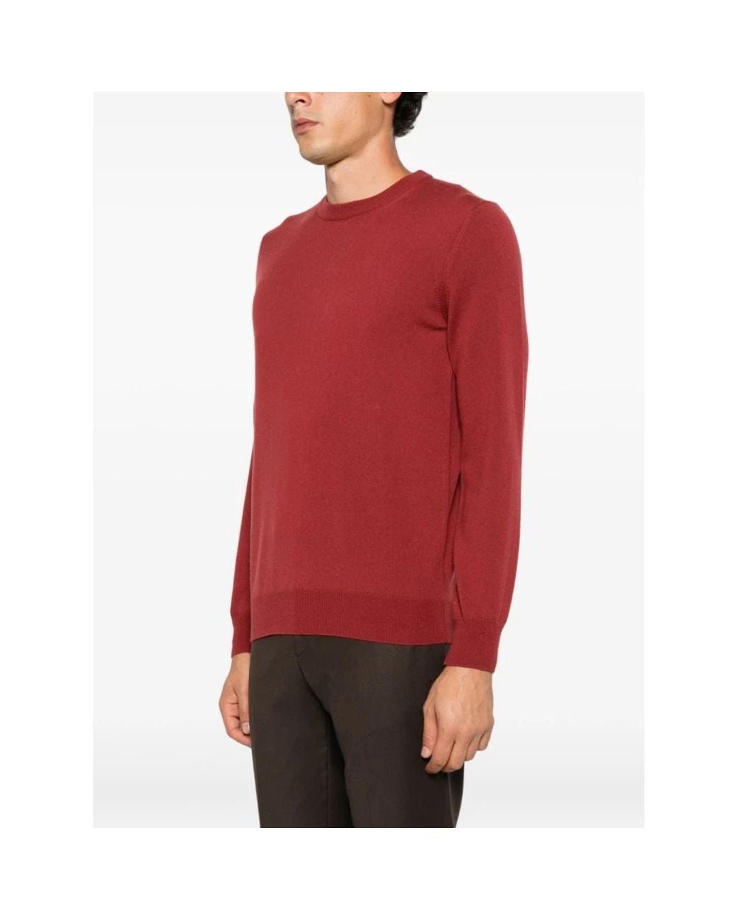 Kangra Red Round-Neck Knitwear for men