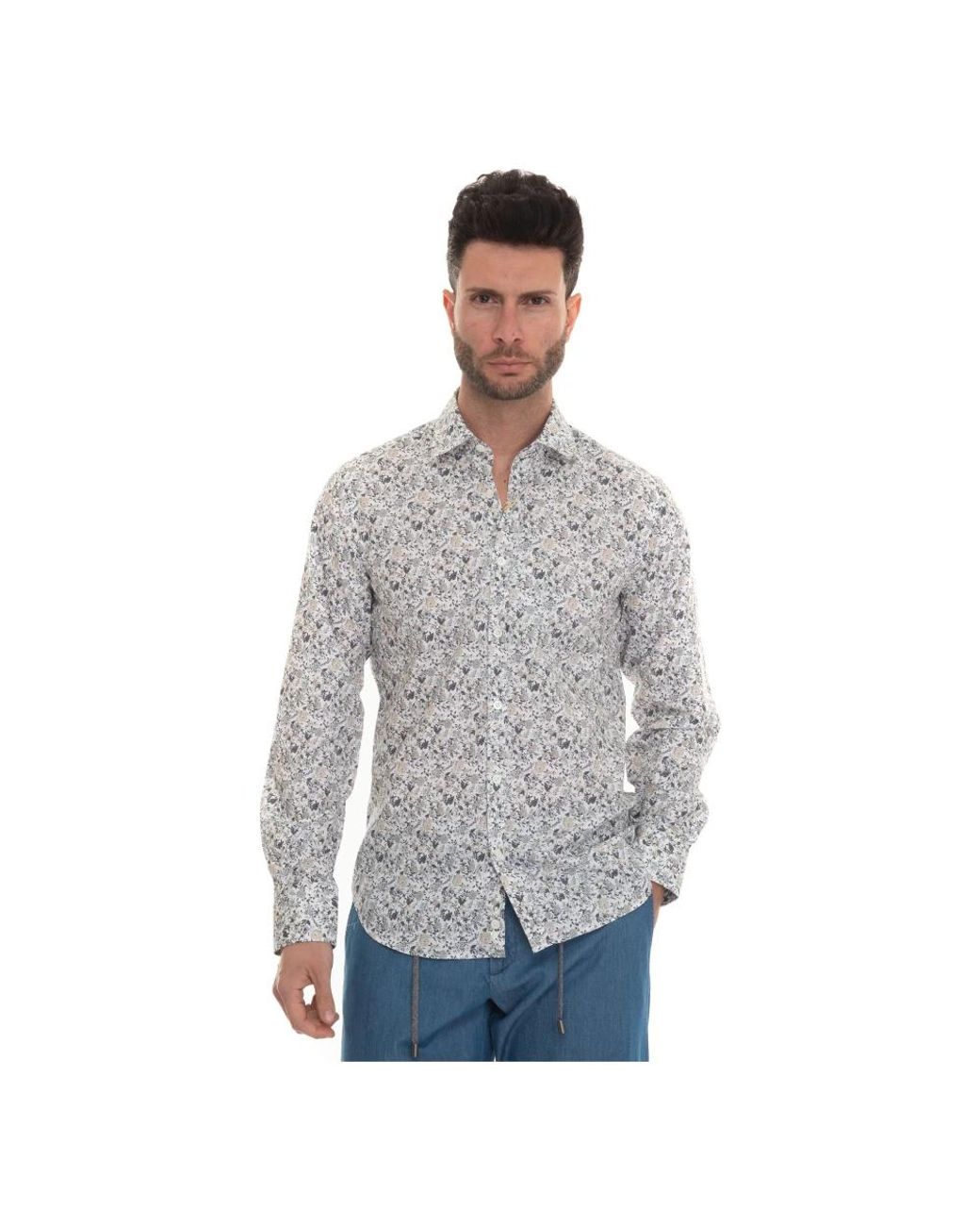 Canali Gray Casual Shirts for men