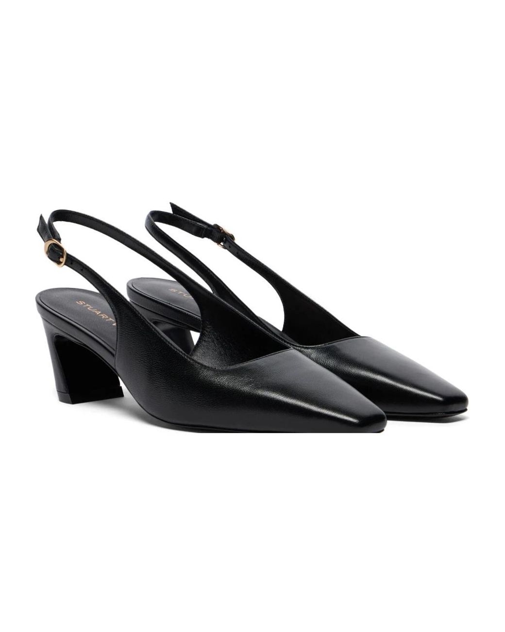Stuart Weitzman Black Stassi Slingback 50