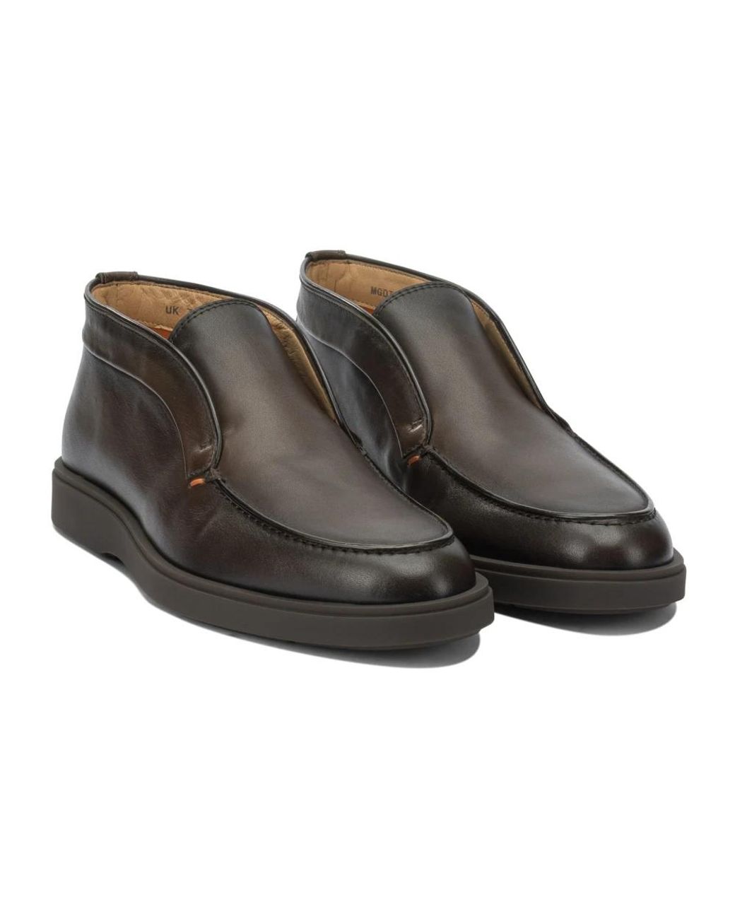 Santoni Black Ankle Boots for men
