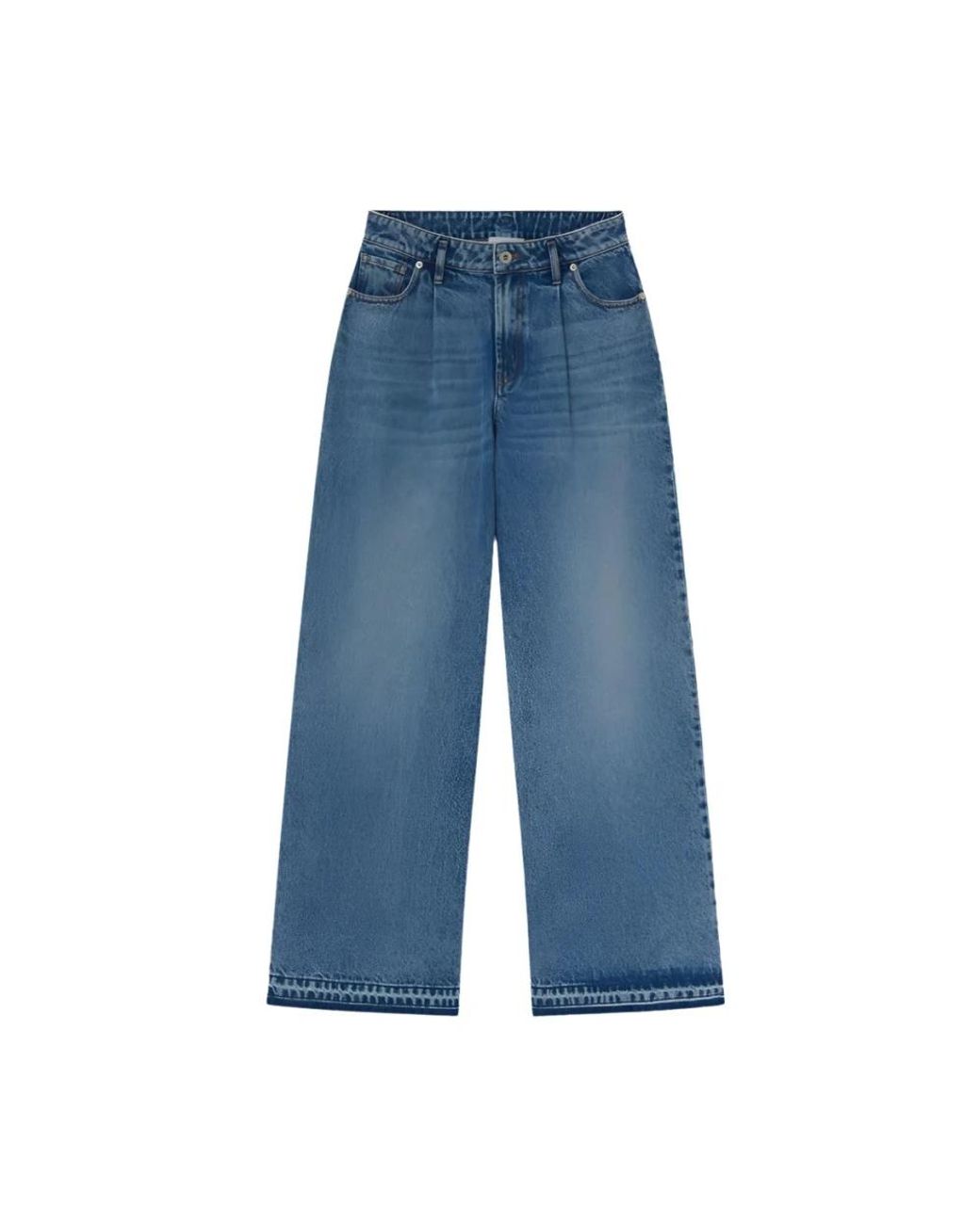 Wide Jeans Halfboy en coloris Blue