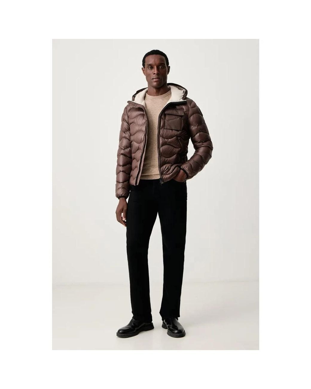 Winter Jackets Blauer de hombre de color Brown