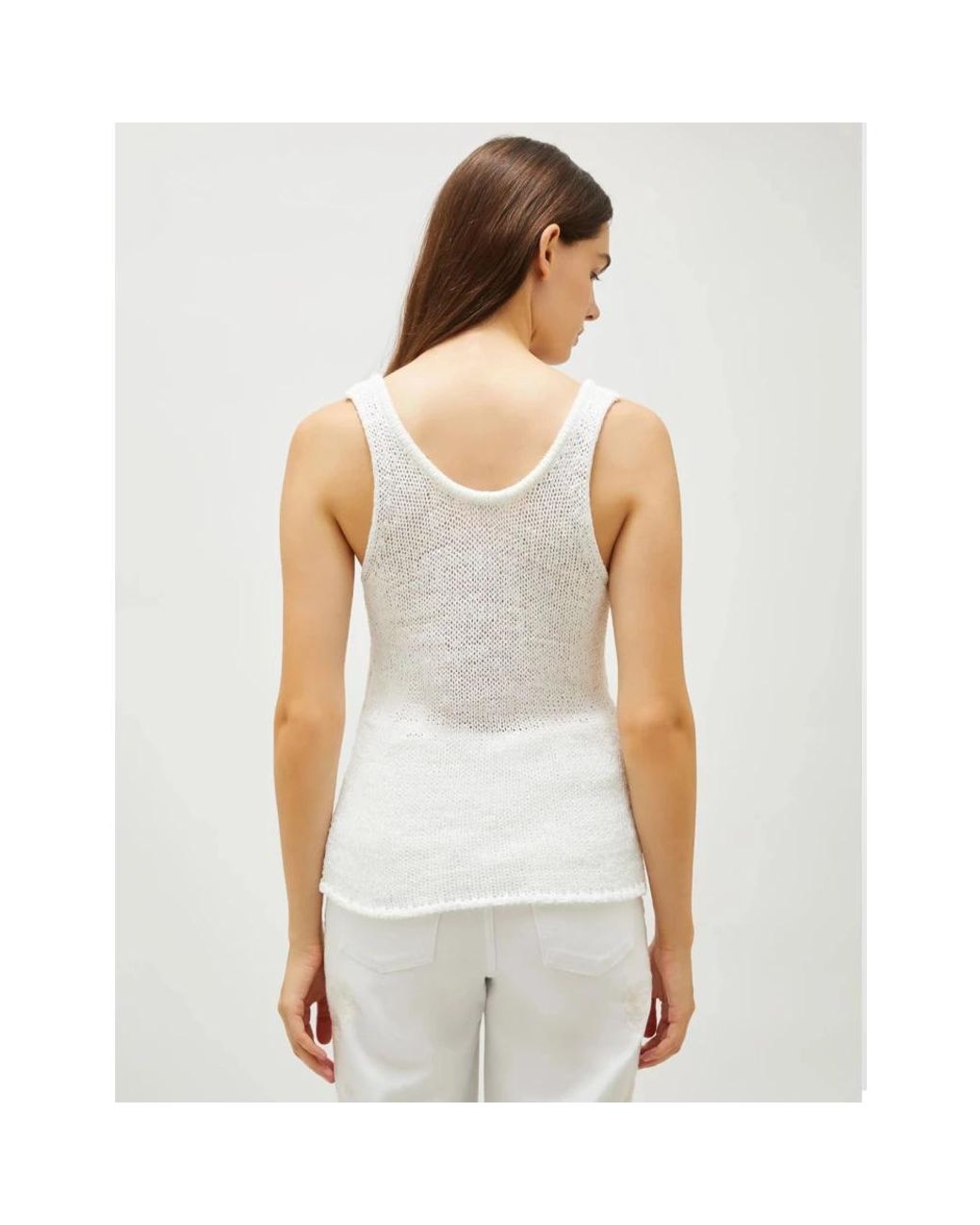 Marella White Round-Neck Knitwear