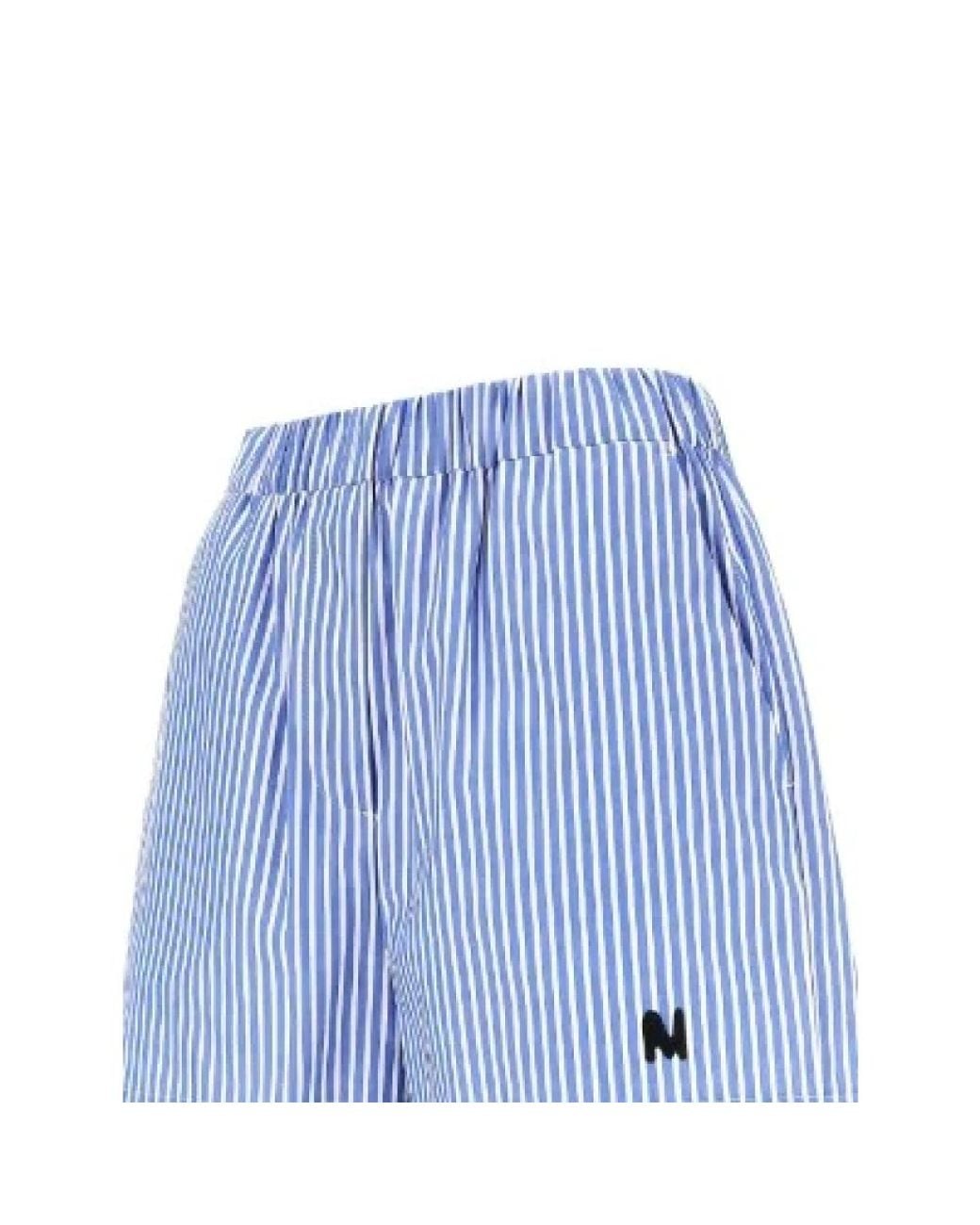 MSGM Blue Short Shorts