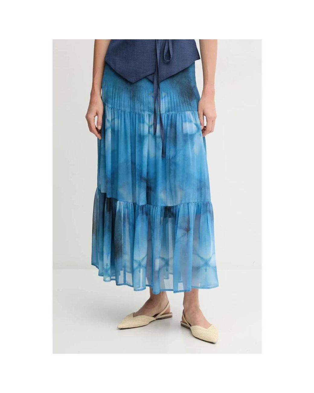 Midi Skirts Sandro Ferrone de color Blue