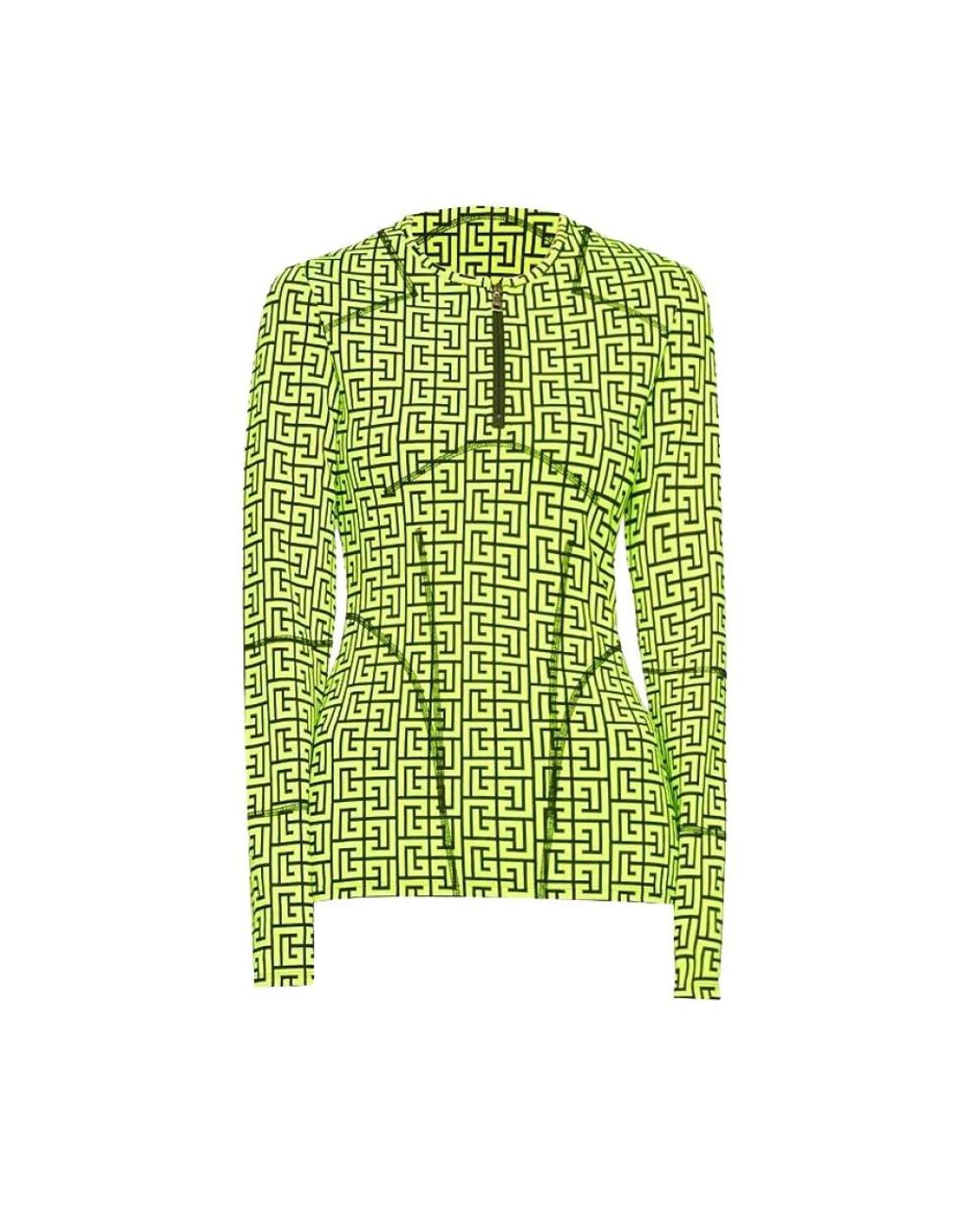 Balmain Green Long Sleeve T-Shirts
