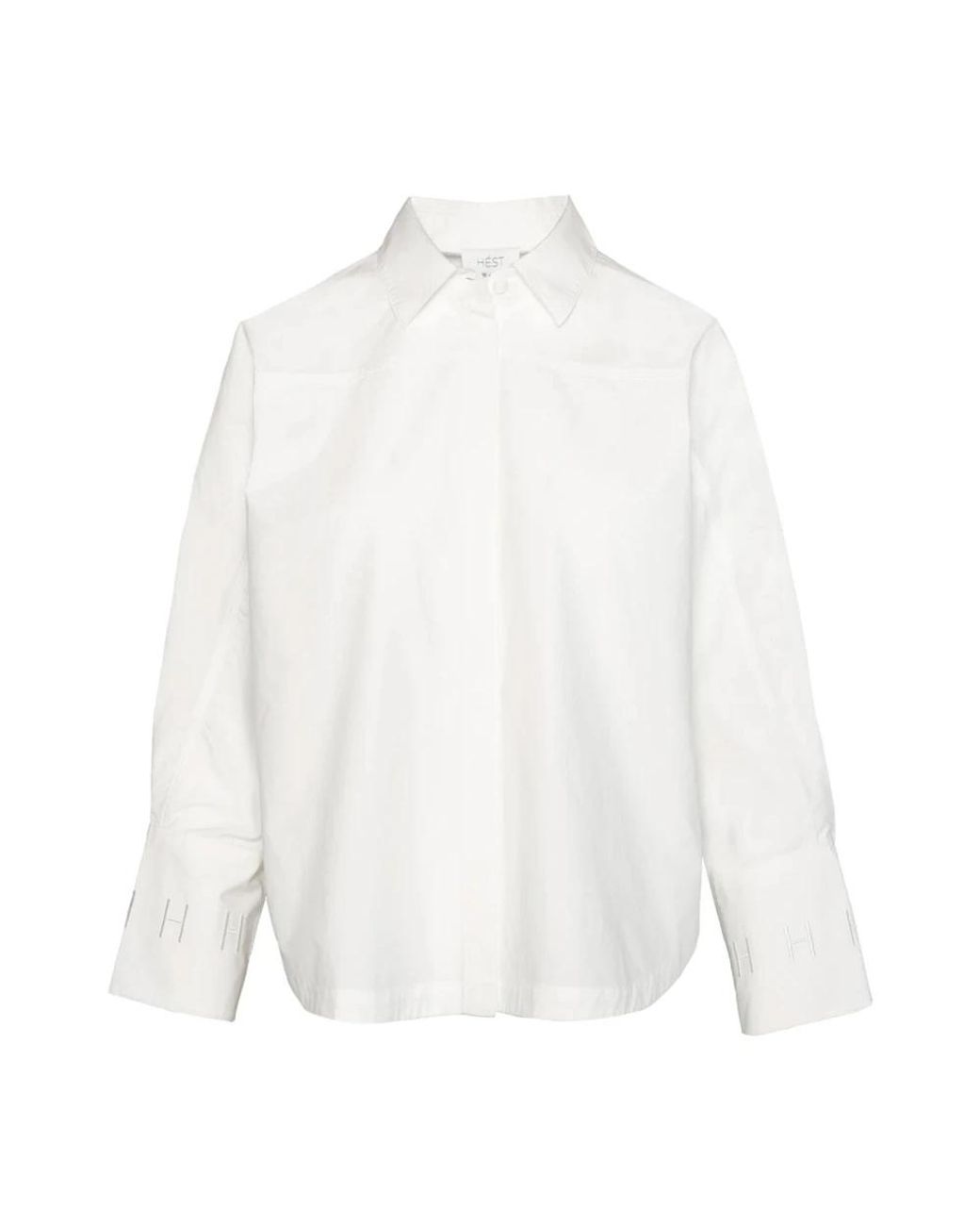 Hèst Overhemden ,Wit ,Katoen Witte Geweven Blouse Top Shirt in het White