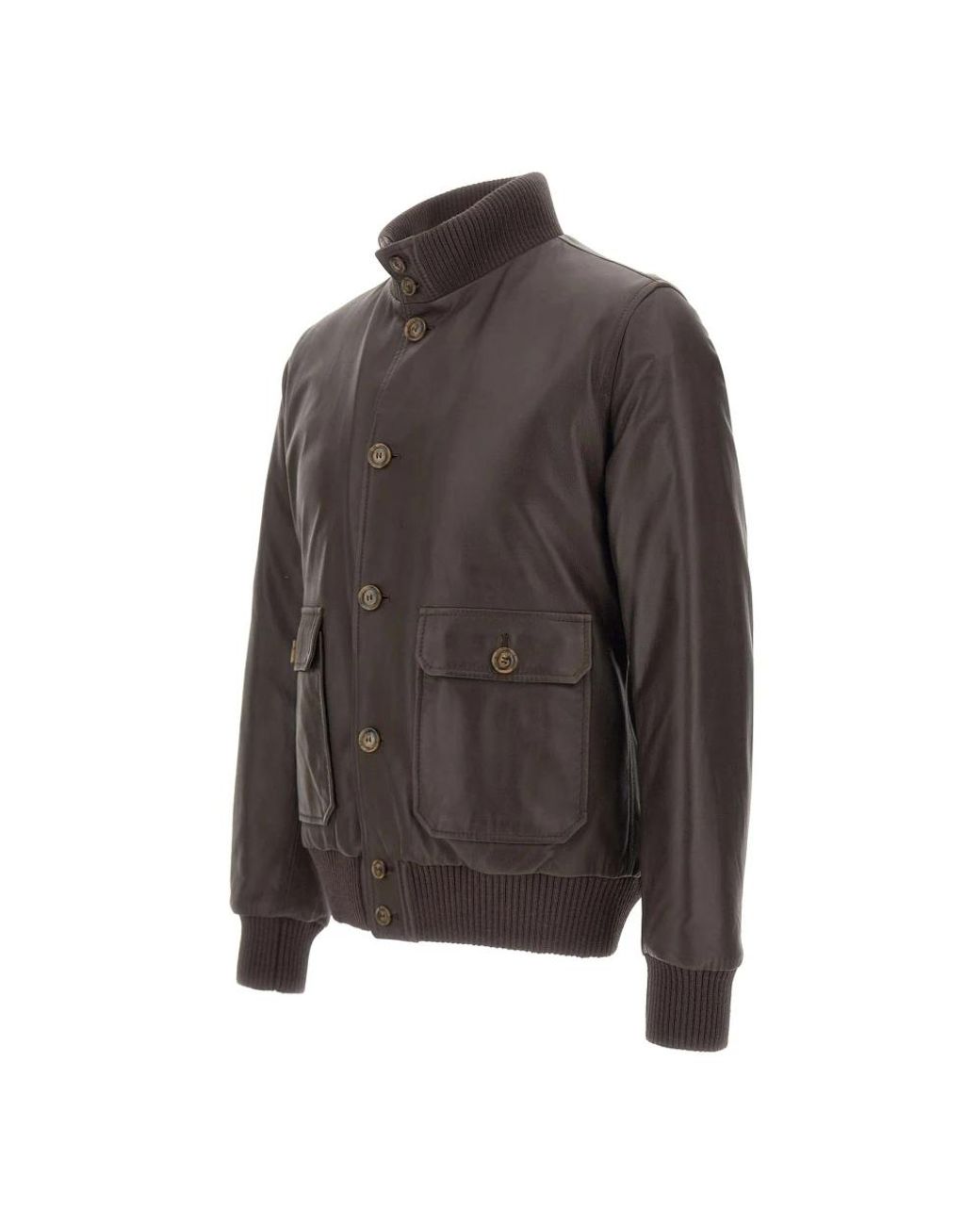 Barba Napoli Gray Leather Jackets for men