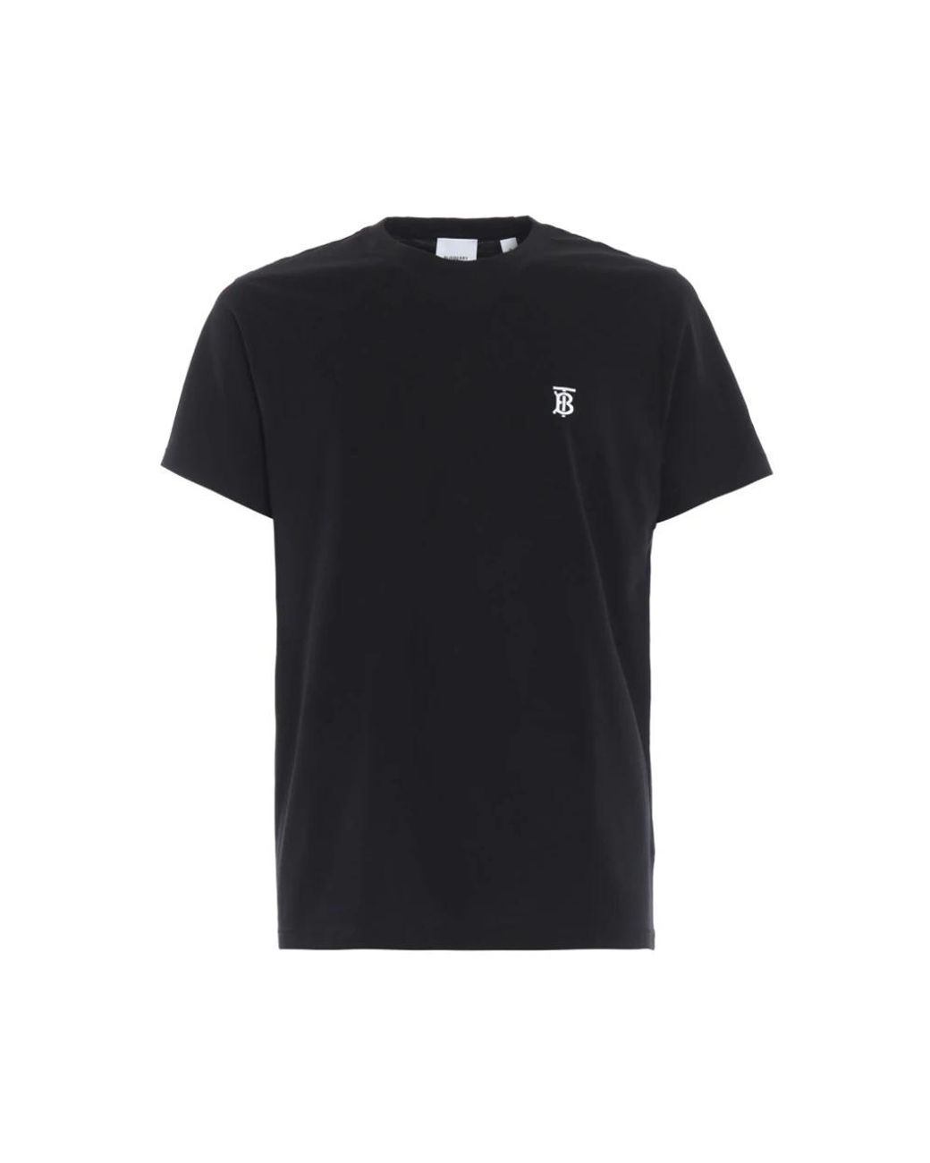 Burberry Tops ,Zwart ,Katoen Zwart T-Shirt Met Geborduurd Logo in het Black voor heren
