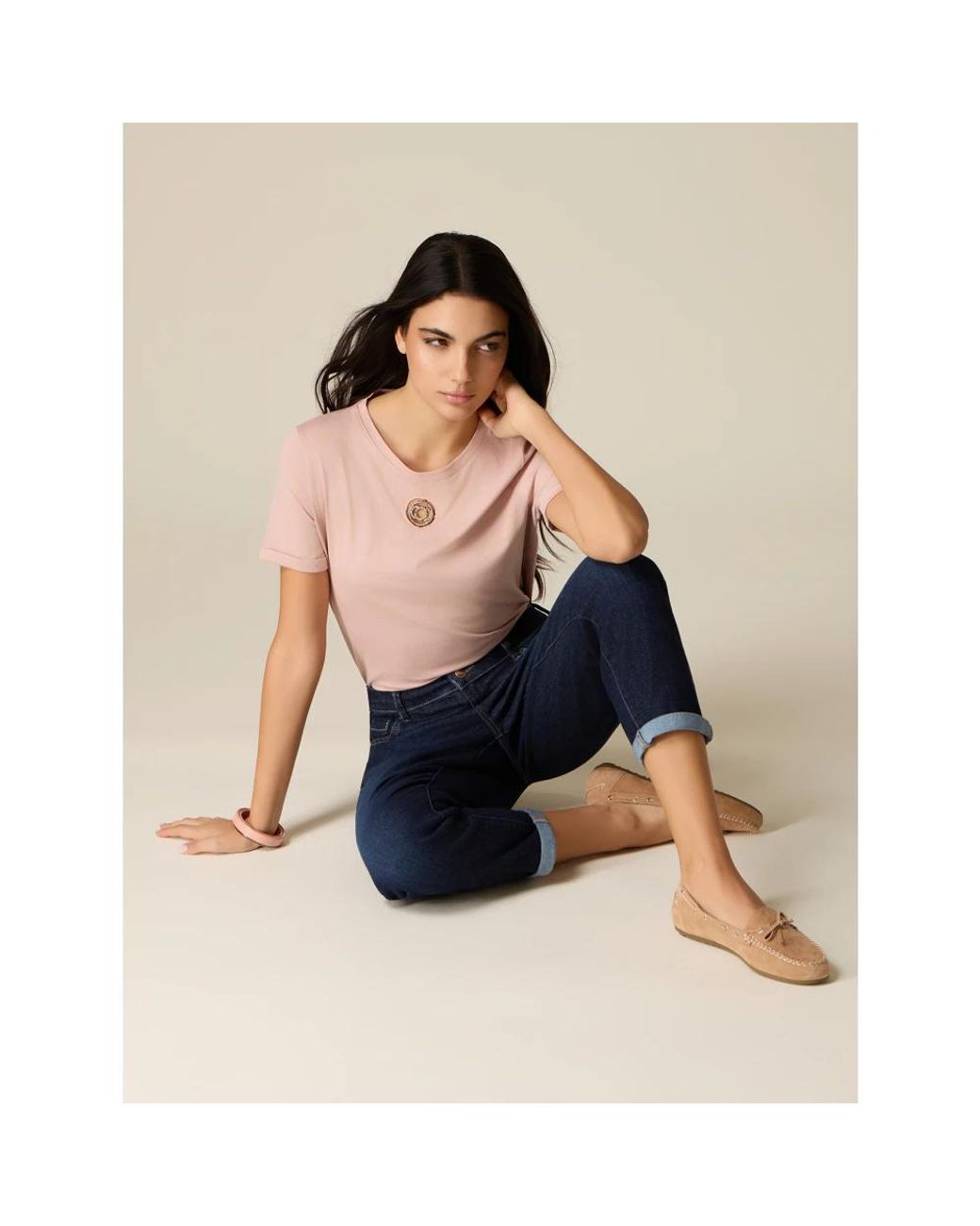 Cropped Jeans Oltre de color Blue