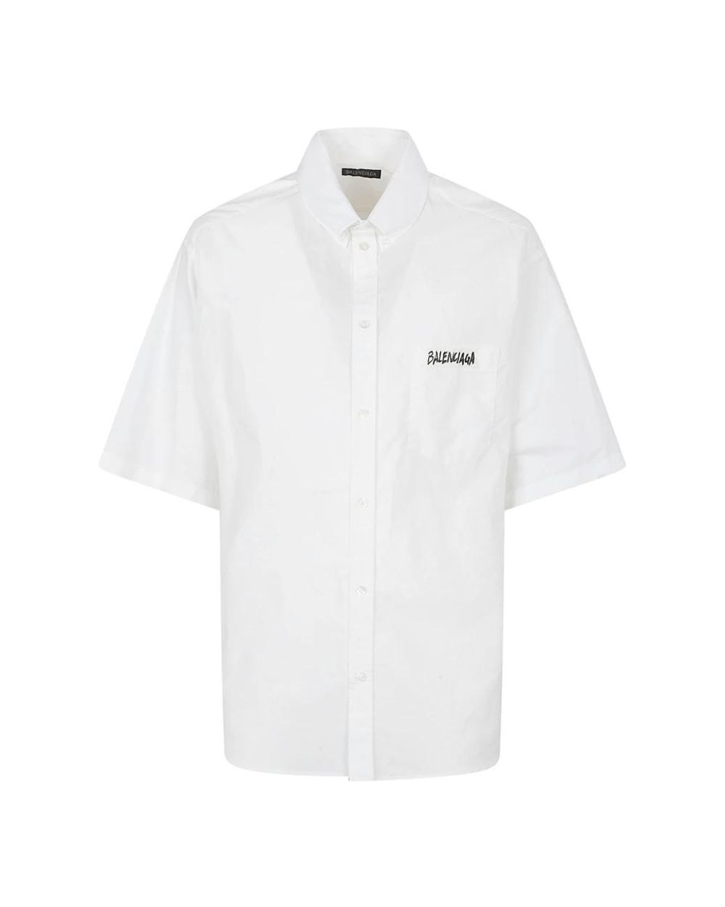 Balenciaga White Short Sleeve Shirts for men